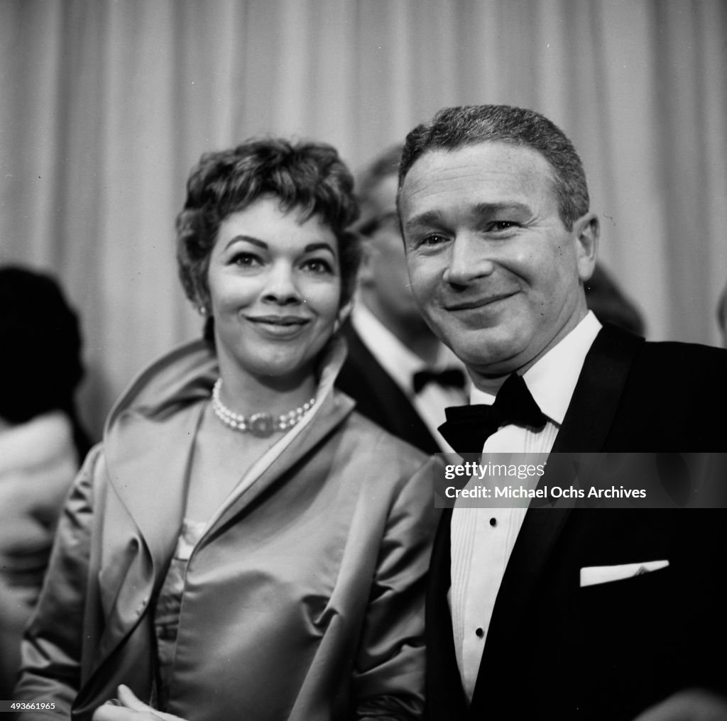 Actor Red Buttons with wife Helayne McNorton attend the Academy News  Photo - Getty Images
