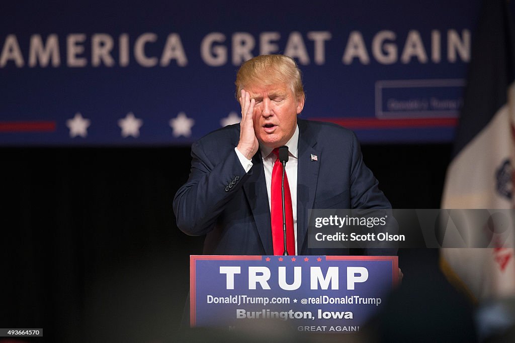 GOP Presidential Candidate Donald Trump Campaigns In Iowa