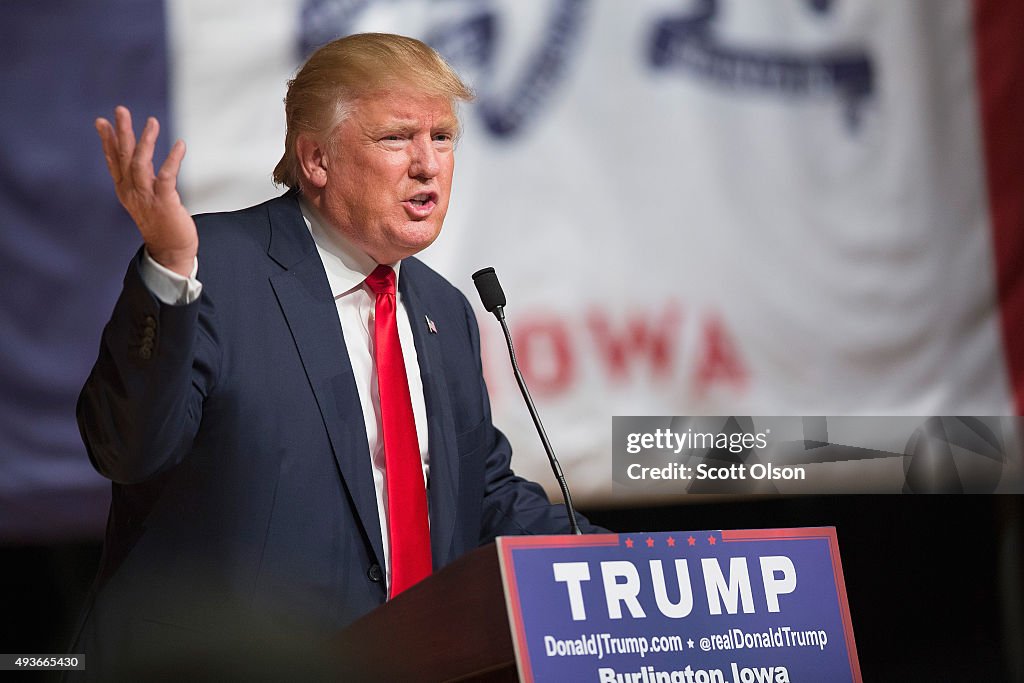 GOP Presidential Candidate Donald Trump Campaigns In Iowa
