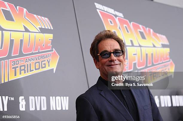 Musician Huey Lewis attends the Back to the Future reunion with fans in celebration of the Back to the Future 30th Anniversary Trilogy on Blu-ray and...