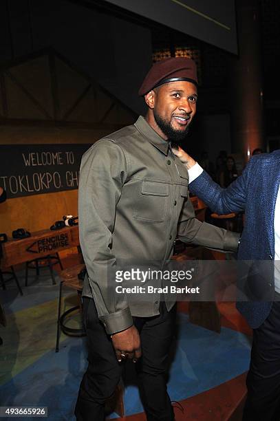 Muscian Usher attends the Pencils Of Promise Gala 2015 at Cipriani Wall Street on October 21, 2015 in New York City.