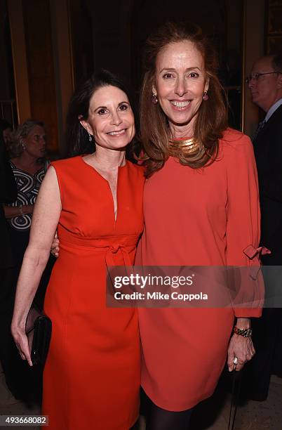 Lori Fink and Phyllis Putter Barasch attend NYU Langone Medical Center's Perlmutter Cancer Center Gala at The Plaza Hotel on October 21, 2015 in New...