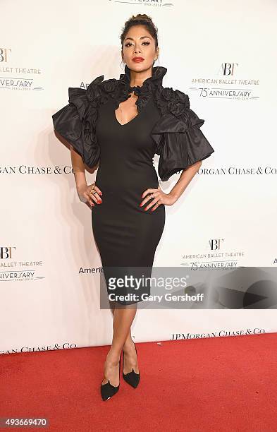 Singer/actress Nicole Scherzinger attends the American Ballet 75th Anniversary Fall Gala at David H. Koch Theater at Lincoln Center on October 21,...