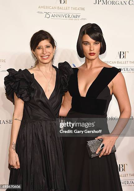 Jewelry designer Pamela Love and model Crystal Renn attend the American Ballet 75th Anniversary Fall Gala at David H. Koch Theater at Lincoln Center...