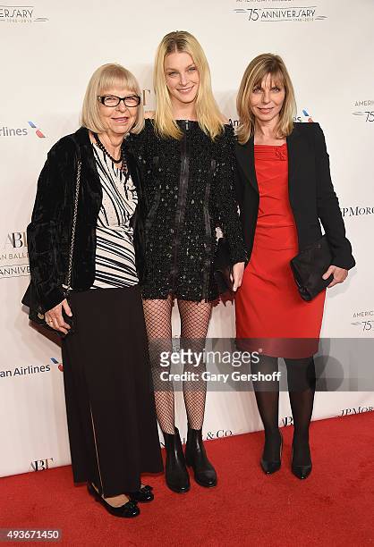 Shirley Martin, Jessica Stam and Debie Stam attend the American Ballet 75th Anniversary Fall Gala at David H. Koch Theater at Lincoln Center on...