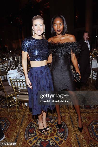Tehillah Voslevitz and Damaris Lewis attends the Pencils Of Promise Gala 2015 at Cipriani Wall Street on October 21, 2015 in New York City.