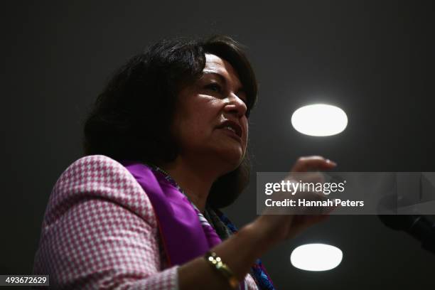 Minister of Education Hekia Parata speaks at the National Party regional conference on May 25, 2014 in Hamilton, New Zealand.