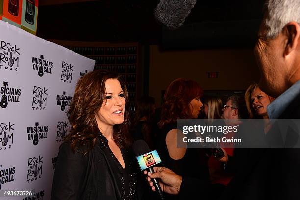 Martina McBride is interviewed before the Musicians on Call event at City Winery Nashville on October 21, 2015 in Nashville, Tennessee.