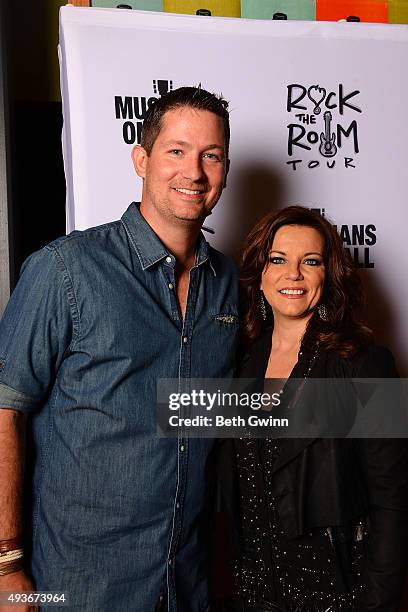 Peter Griffin and Martina McBride on the red carpet before the Musicians on Call event at City Winery Nashville on October 21, 2015 in Nashville,...