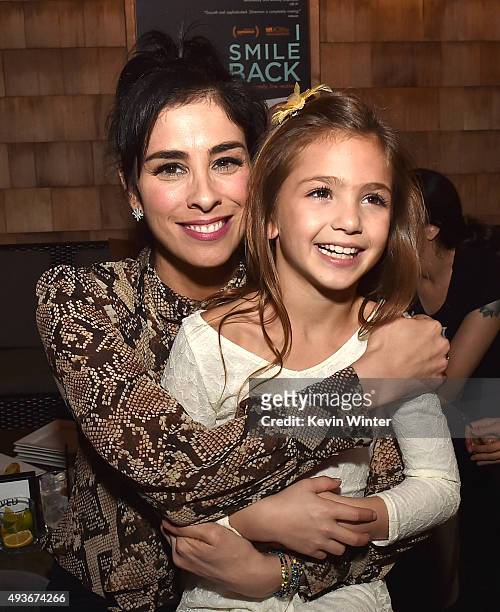 Actors Sarah Silverman and Shayne Coleman pose at the after party for the premiere of Broad Green Pictures' "I Smile Back" at Wood & Vine on October...