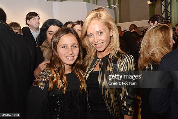 Designer Angelina Ober from Sasha Berry and daughter Maiva attend the Cocktail Orange during the FIAC 2015 - International Contemporary Art Fair At...