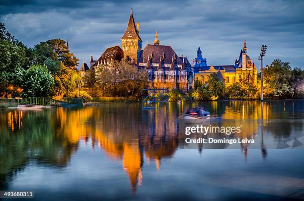 vajdahunyad castle in budapest - burg vajdahunyad stock-fotos und bilder