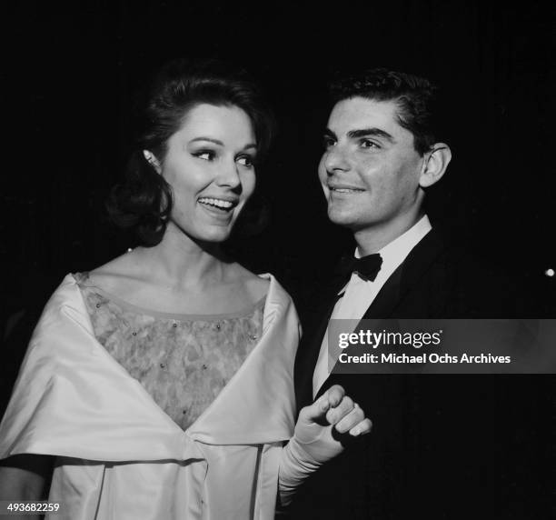 Actor Richard Benjamin with his wife Paula Prentiss attend a party in Los Angeles, California.