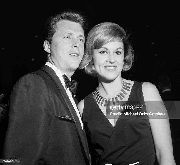 Actor Edd Byrnes wife actress Asa Maynor attends a party in Los Angeles, California.