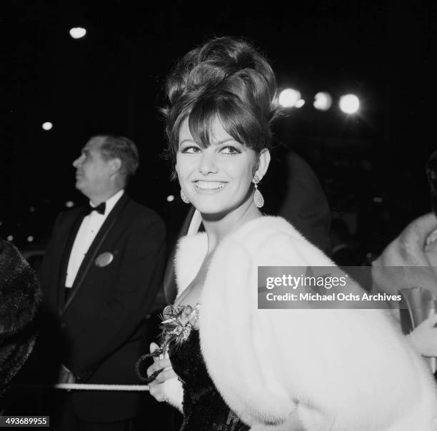Italian actress Claudia Cardinale attends the Academy Awards in Los Angeles, California.