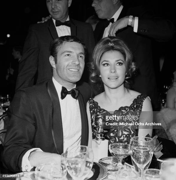 Actor James Caan with wife Dee Jay Mathis attend the Golden Globes in Los Angeles, California.