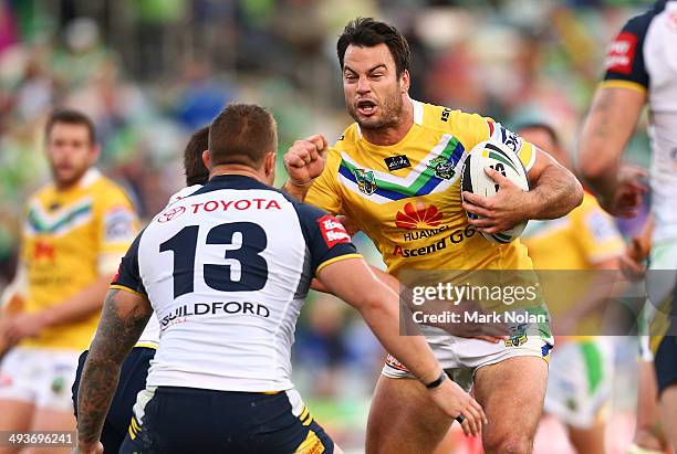 David Shillington of the Raiders in action during the round 11 NRL match between the Canberra Raiders and the North Queensland Cowboys at GIO Stadium...