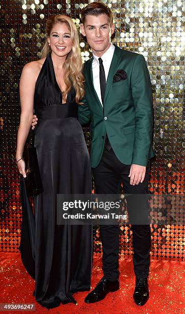 Amanda Clapham and Kieron Richardson attend the British Soap Awards held at the Hackney Empire on May 24, 2014 in London, England.