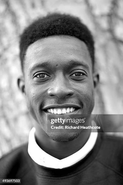 Danny Welbeck poses for a picture after a press conference at the England pre-World Cup Training Camp at the Vale Do Lobo Resort on May 21, 2014 in...