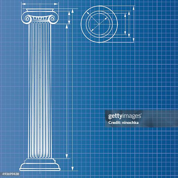 column blueprint - pillars stock illustrations