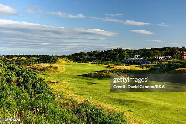 The 438 yards par 4, 10th hole 'Sand Hills' on the Old Course at Royal Troon venue for the 2016 Open Championship on July 29, 2015 in Troon, Scotland.