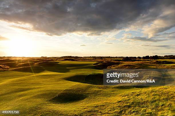 The 472 yards par 4, 13th hole 'Burmah' on the Old Course at Royal Troon venue for the 2016 Open Championship on July 29, 2015 in Troon, Scotland.