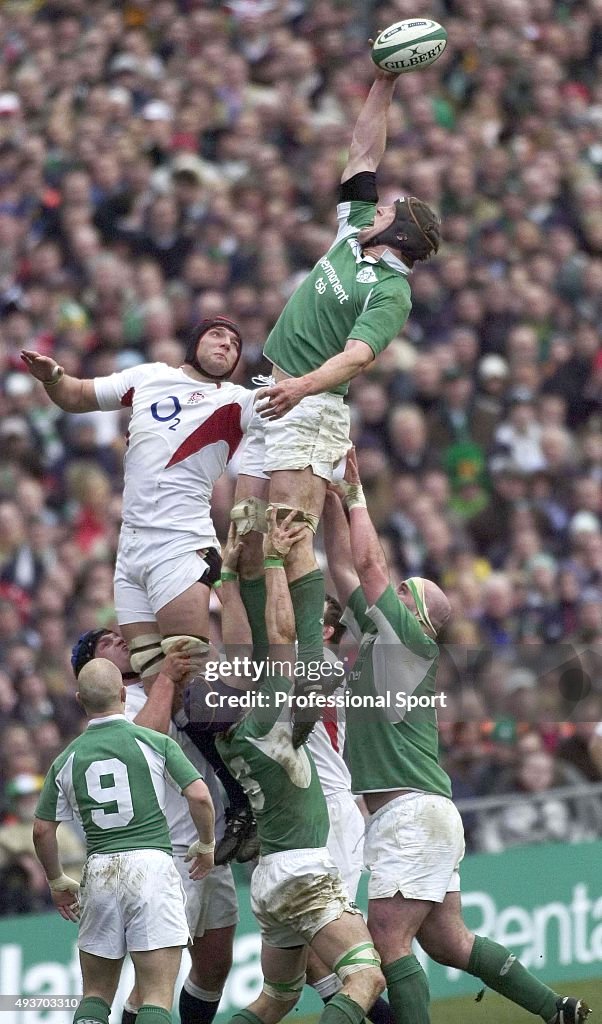 Paul Spratley Rbs Paul O'Connell of Ireland and Ben Kay of England compete for the ball ...