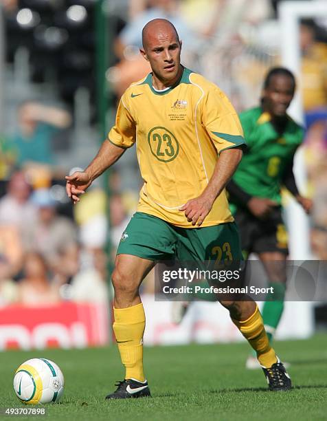 Marco Bresciano of Australia in action during the International friendly match between Australia and Jamaica at Craven Cottage on October 9, 2005 in...