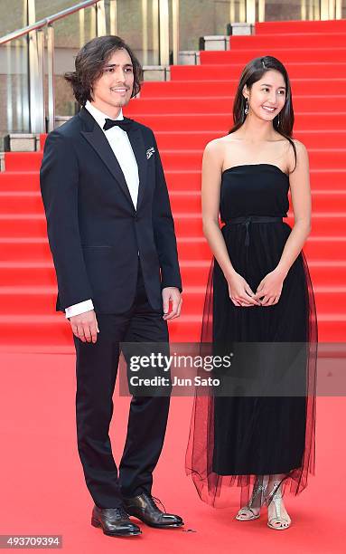 Masao Nomura and KIWA attend the opening ceremony of the Tokyo International Film Festival 2015 at Roppongi Hills on October 22, 2015 in Tokyo, Japan.