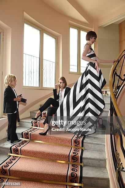 Olga Sorokina and Coco Rocha pose at the Hotel Martinez during the 67th Annual Cannes Film Festival on May 22, 2014 in Cannes, France.