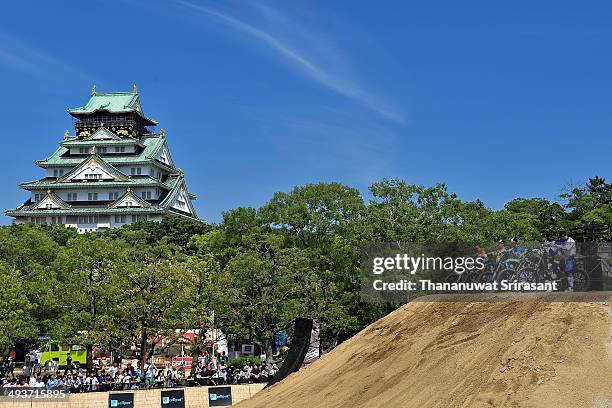 Japanese wild card during qualifying for the Red Bull X-Fighters World Tour on May 24, 2014 in Osaka, Japan.