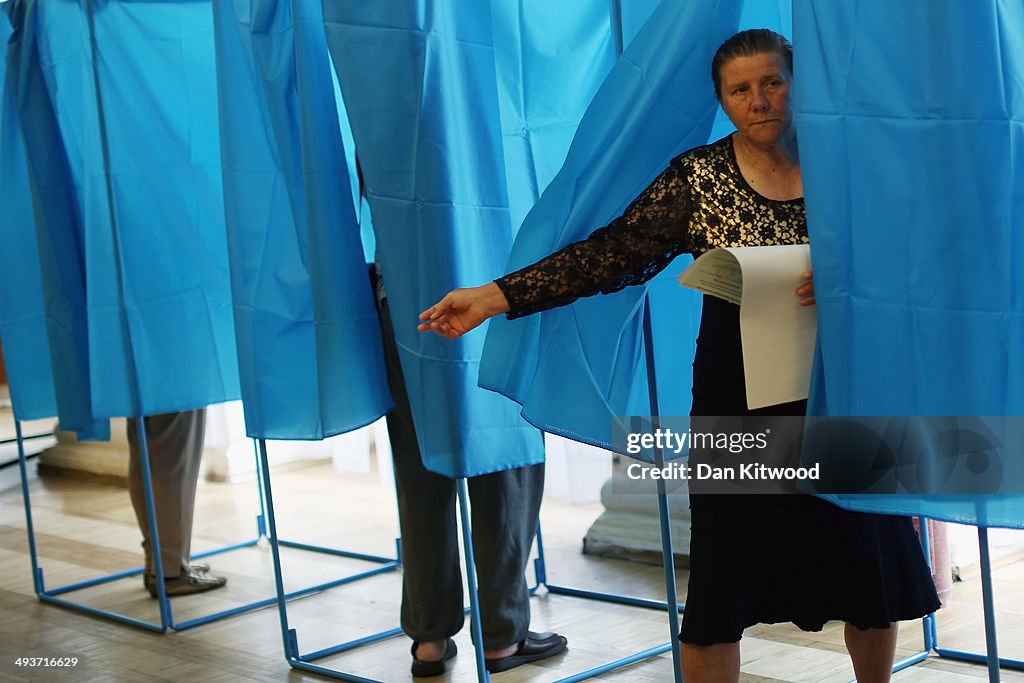 Ukrainian Voters Head To The Polls As Presidential Elections Are Held