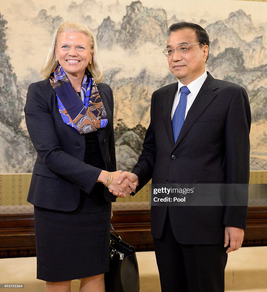 Ginni Rometty Of IBM Meets Chinese Premier Li Keqiang