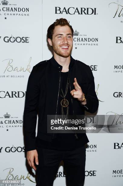 Mike Posner arrives at The Bank nightclub at the Bellagio on May 24, 2014 in Las Vegas, Nevada.