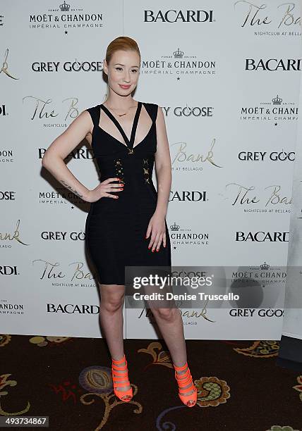 Iggy Azalea arrives at The Bank nightclub at the Bellagio on May 24, 2014 in Las Vegas, Nevada.