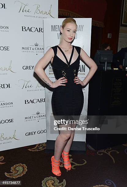 Iggy Azalea arrives at The Bank nightclub at the Bellagio on May 24, 2014 in Las Vegas, Nevada.