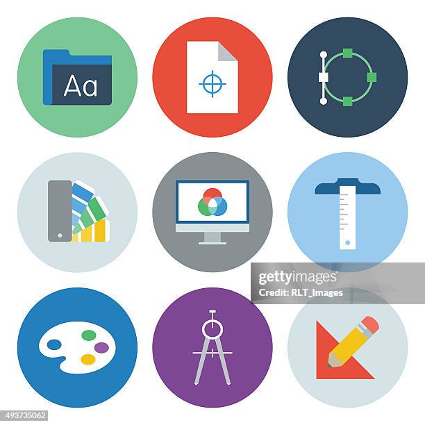 graphic design-ikonen kreis serie - offset printing stock-grafiken, -clipart, -cartoons und -symbole