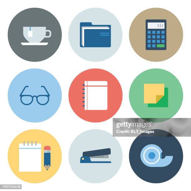 office icons — circle series - stapler stock illustrations