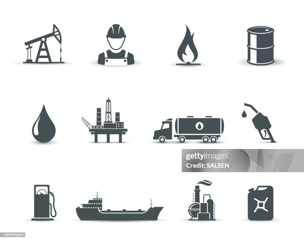 Icone di olio e petrolio industria