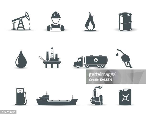 oil and petroleum industry icons - gasoline 幅插畫檔、美工圖案、卡通及圖標