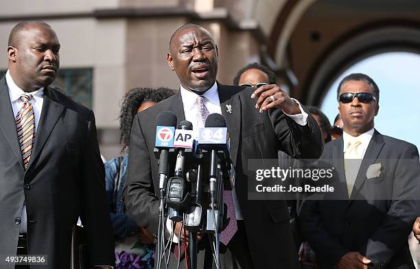 Benjamin Crump, an attorney for the Corey Jones' family, speaks to the media during a press conference to address the shooting of Mr. Jones on...