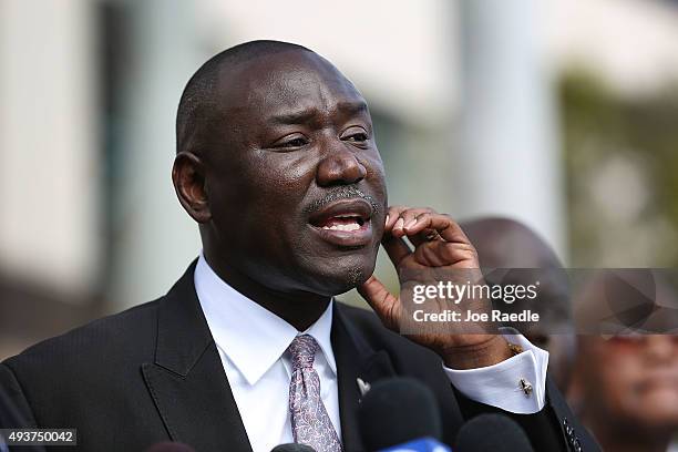 Benjamin Crump, an attorney for the Corey Jones' family, speaks to the media during a press conference to address the shooting of Mr. Jones on...