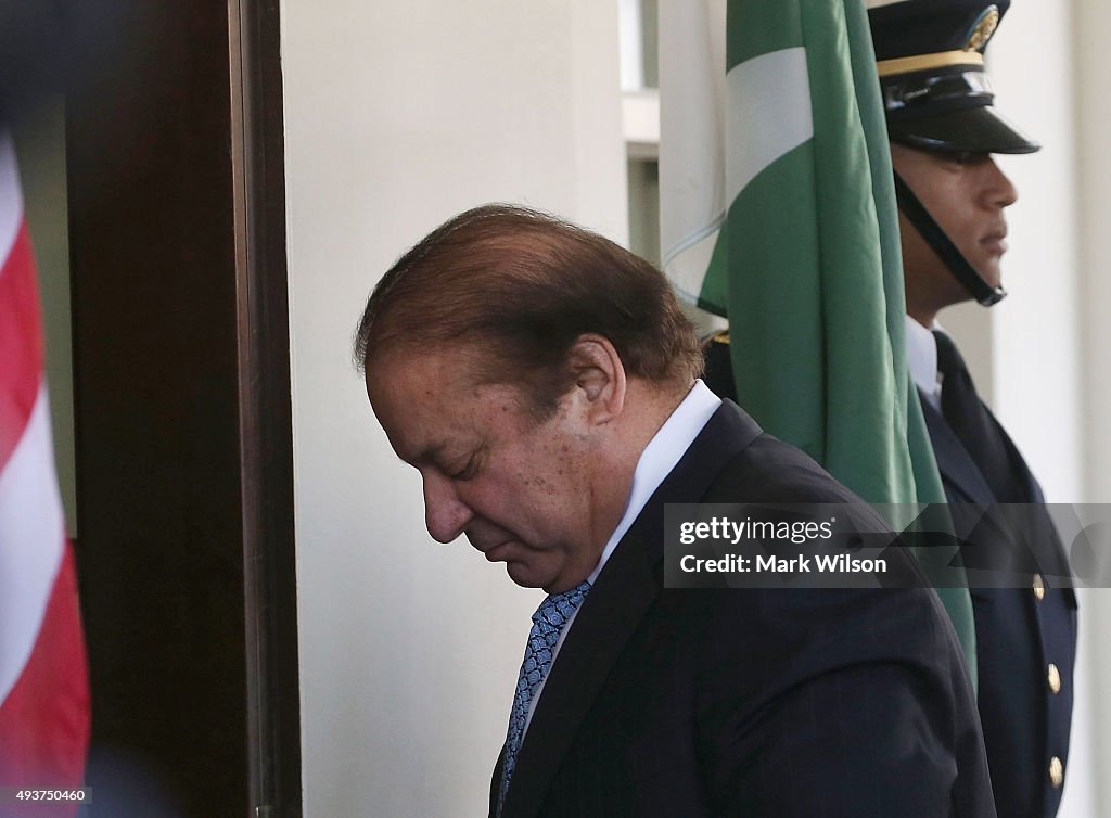 Prime Minister Sharif Of Pakistan Arrives At The White House For Visit With Obama