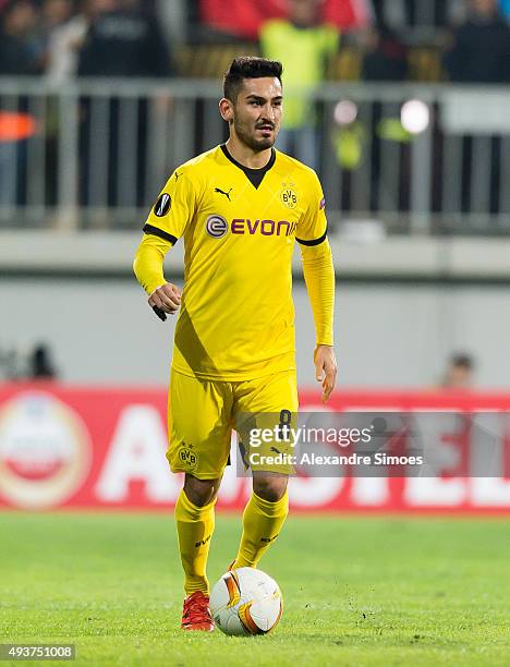 Ilkay Guendogan of Borussia Dortmund in action during the UEFA Europa League match between Qabala FK and Borussia Dortmund at Bakcell Arena on...