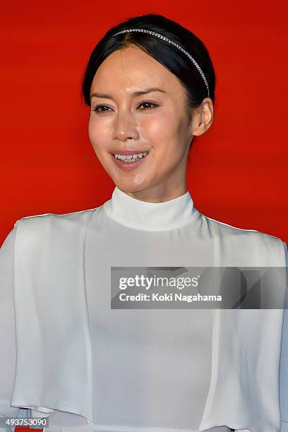 Actress Miki Nakatani attends the opening ceremony of the Tokyo International Film Festival 2015 at Roppongi Hills on October 22, 2015 in Tokyo,...