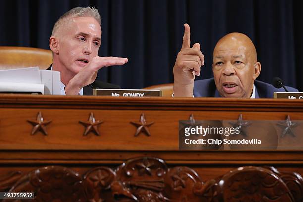 House Select Committee on Benghazi Chairman Trey Gowdy and ranking member Rep. Elijah Cummings argue during a hearing where Democratic presidential...