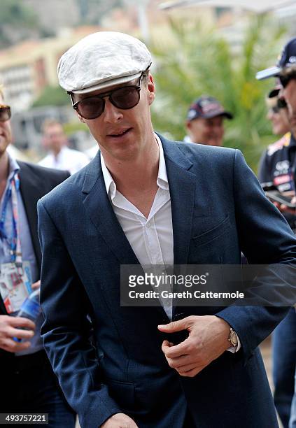 Benedict Cumberbatch onboard the Red Bull Energy Station during the Monaco Formula One Grand Prix at Circuit de Monaco on May 25, 2014 in...