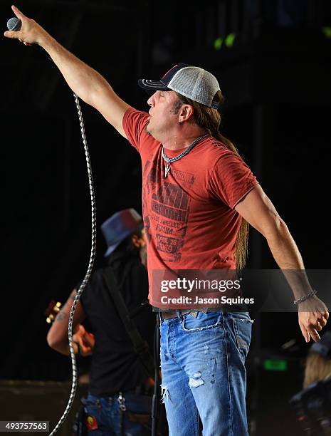 Musician Jesse James Dupree of Jackyl performs during Rocklahoma on May 24, 2014 in Pryor, Oklahoma.