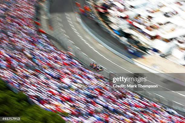 Daniel Ricciardo of Australia and Infiniti Red Bull Racing drives during the Monaco Formula One Grand Prix at Circuit de Monaco on May 25, 2014 in...