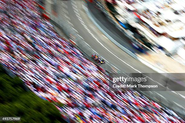 Daniel Ricciardo of Australia and Infiniti Red Bull Racing drives during the Monaco Formula One Grand Prix at Circuit de Monaco on May 25, 2014 in...